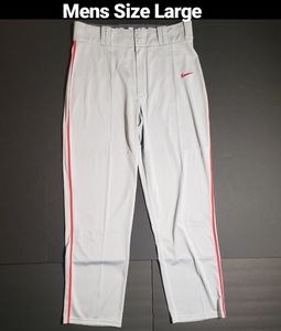 Nike Baseball Gray Red Pinstripe Pants Loose Fit
